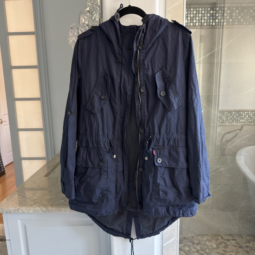 Levi's Women’s Hooded Anorak Jacket Navy Blue - Picture 1 of 13